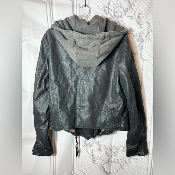 🖤HP🖤 Free People Free Cleo Hooded Vegan Suede Moto Jacket Black - Picture 11 of 11